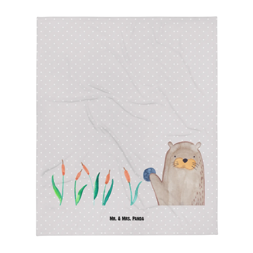 Babydecke Otter mit Stein Babydecke, Krabbeldecke, Babyecke Kuscheldecke, Babygeschenk, Geschenk Geburt, Otter, Fischotter, Seeotter, Otter Seeotter See Otter