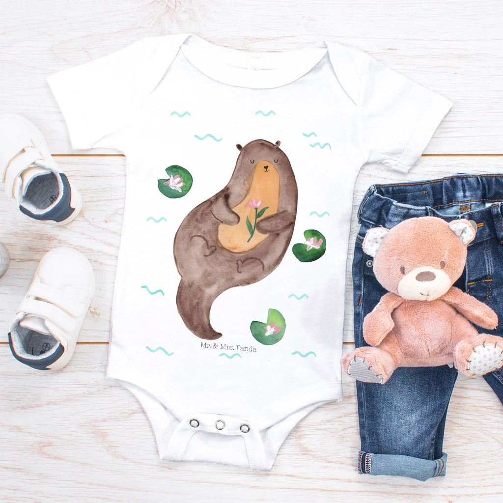 Organic Baby Body Otter Seerose babykleidung strampler, Einteiler, Babybody, babyanzug, bio babybody, strampelanzug, baby overall, Baby-Body, Babystrampler, Baby Body, babykleidung body, Strampler, overall baby, Seeotter, Fischotter, Otter, Otter Seeotter See Otter