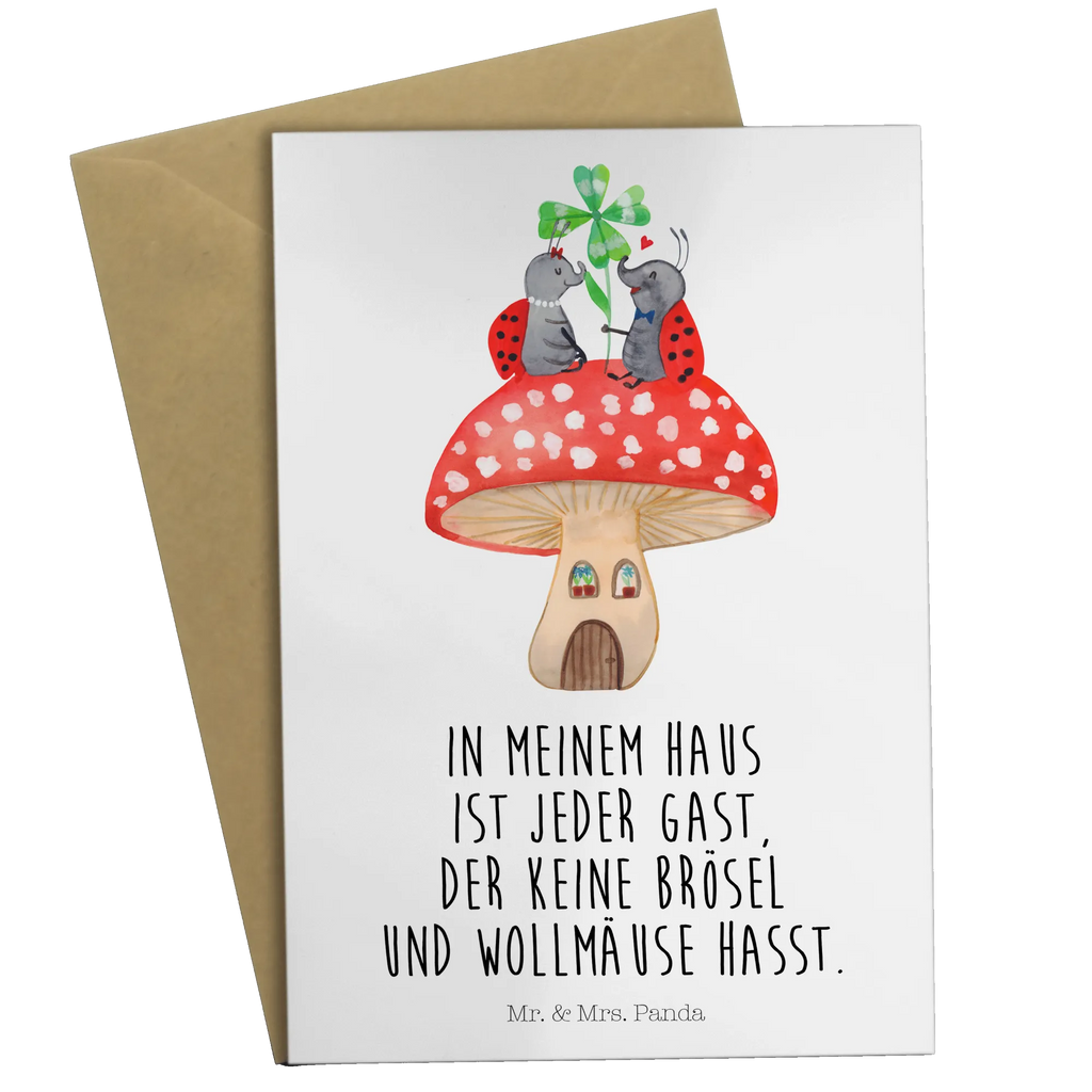 Greetings card ladybug toadstool babykarte, abiturkarte, firmungskarte, Glückwunschkarte, osterkarten, valentinstagskarte, hochzeitskarten, spruchkarte, genesungskarte, glückwunschkarten, kommunionskarte, dankeskarten, weihnachtskarten, osterkarte, neujahrskarte, Grußkarte, Grußkarten, einladungskarten, Beileidskarte, jubiläumskarte, Klappkarte, vatertagskarte, Motivkarte, Lustige Sprüche, Tiere, Tiermotive, Gute Laune, Haus, Zuhause, Marienkäfer, Wohnung, Fleigenpilzhaus, Fliegenpilz