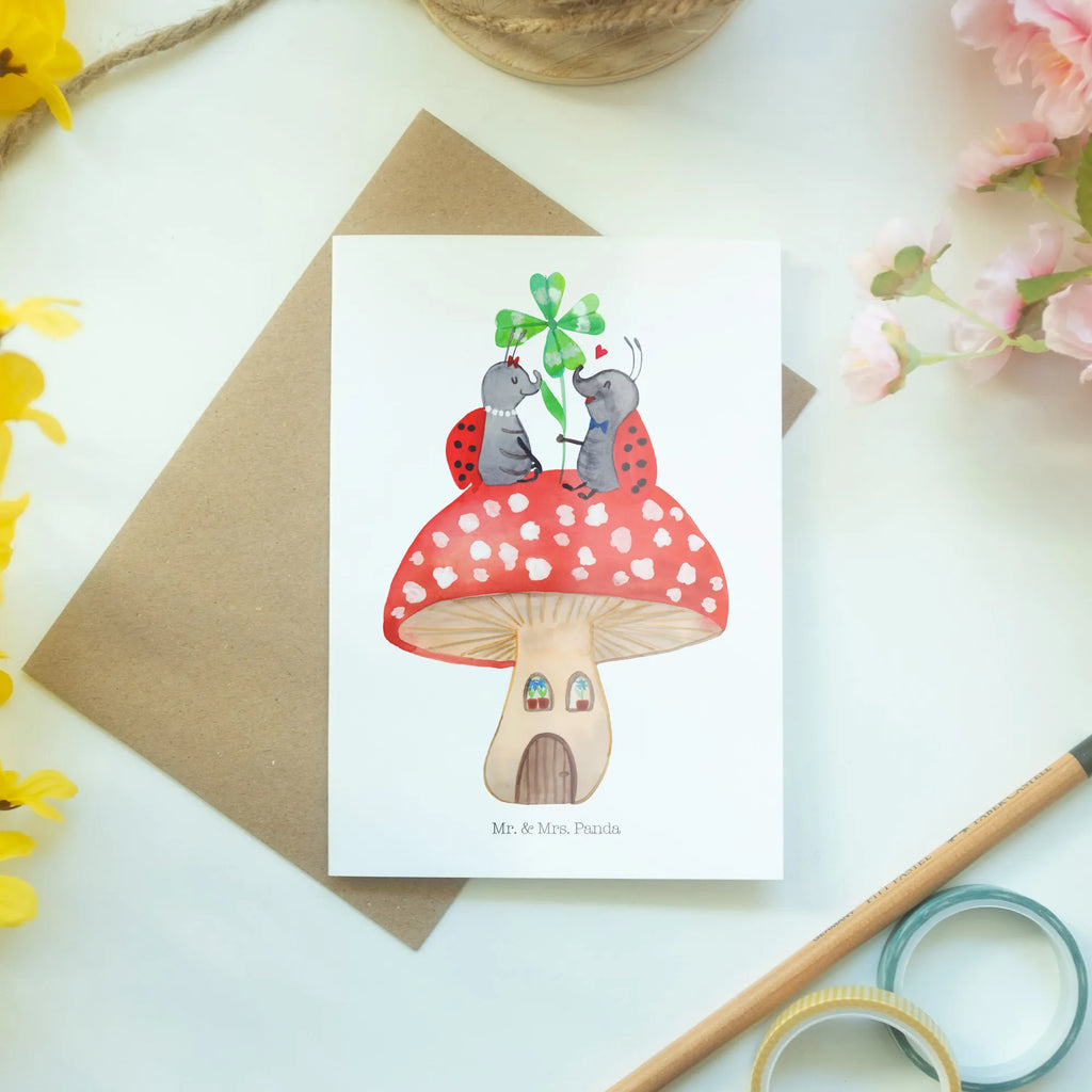 Greetings card ladybug toadstool babykarte, abiturkarte, firmungskarte, Glückwunschkarte, osterkarten, valentinstagskarte, hochzeitskarten, spruchkarte, genesungskarte, glückwunschkarten, kommunionskarte, dankeskarten, weihnachtskarten, osterkarte, neujahrskarte, Grußkarte, Grußkarten, einladungskarten, Beileidskarte, jubiläumskarte, Klappkarte, vatertagskarte, Motivkarte, Lustige Sprüche, Tiere, Tiermotive, Gute Laune, Haus, Zuhause, Marienkäfer, Wohnung, Fleigenpilzhaus, Fliegenpilz