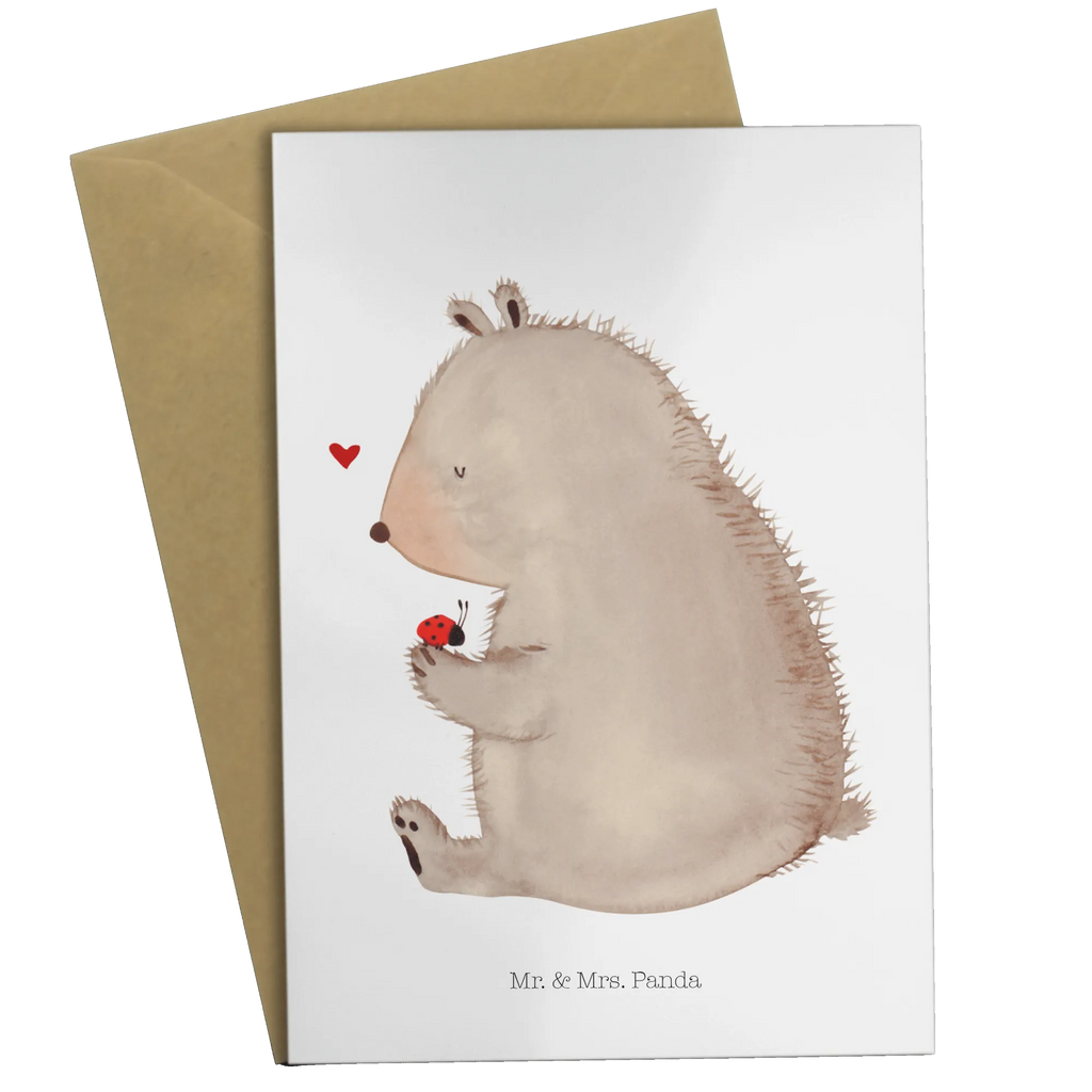 Greetings card bear ladybug greeting card, invitation card, birthday card, folding card, wedding card, bear, teddy, teddy bear, cuddly toy, love, life is beautiful, ladybird, freedom, motivation