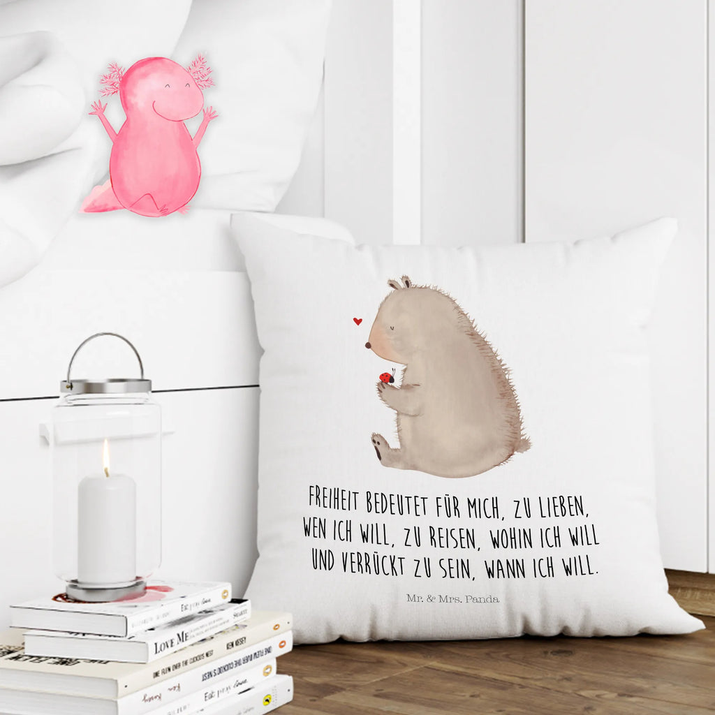 40x40 poduszka niedźwiedź biedronka Niedźwiedź, Miś, Pluszowy miś