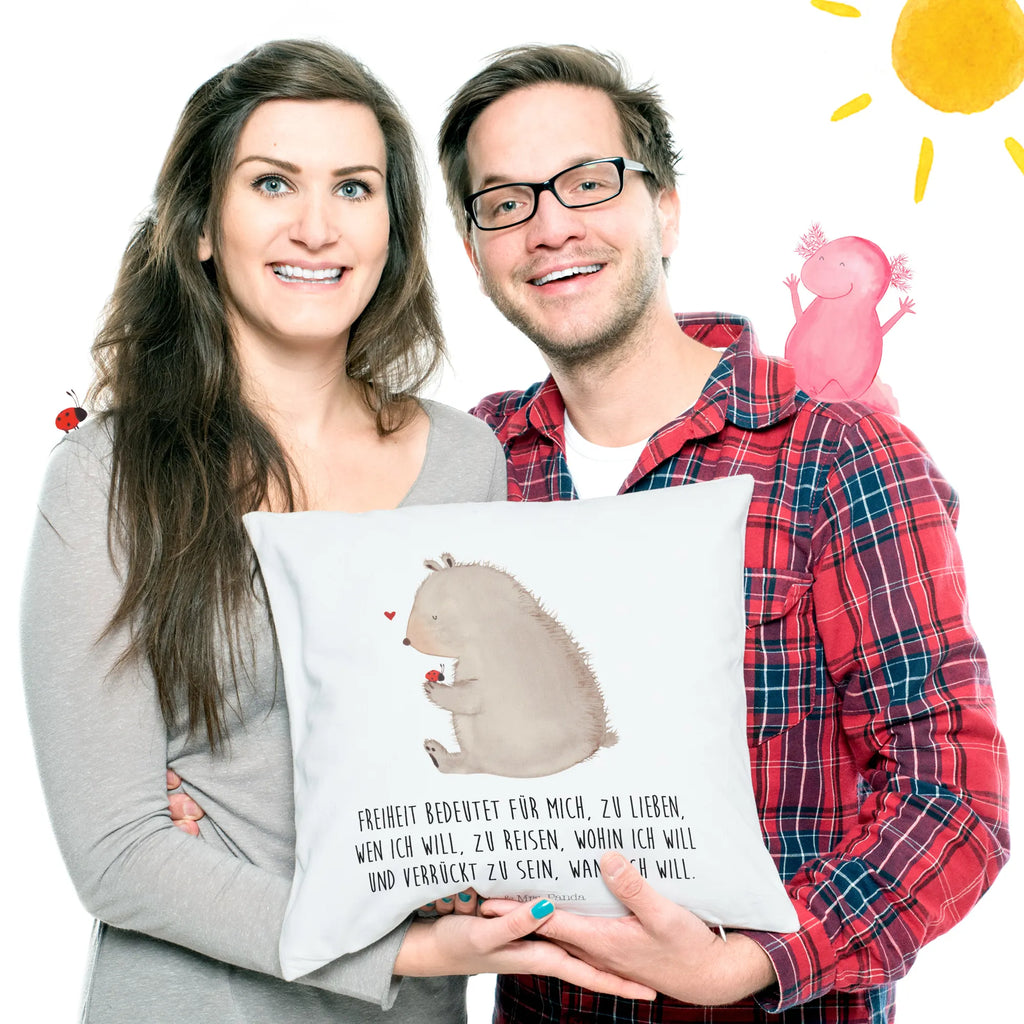 40x40 poduszka niedźwiedź biedronka Niedźwiedź, Miś, Pluszowy miś