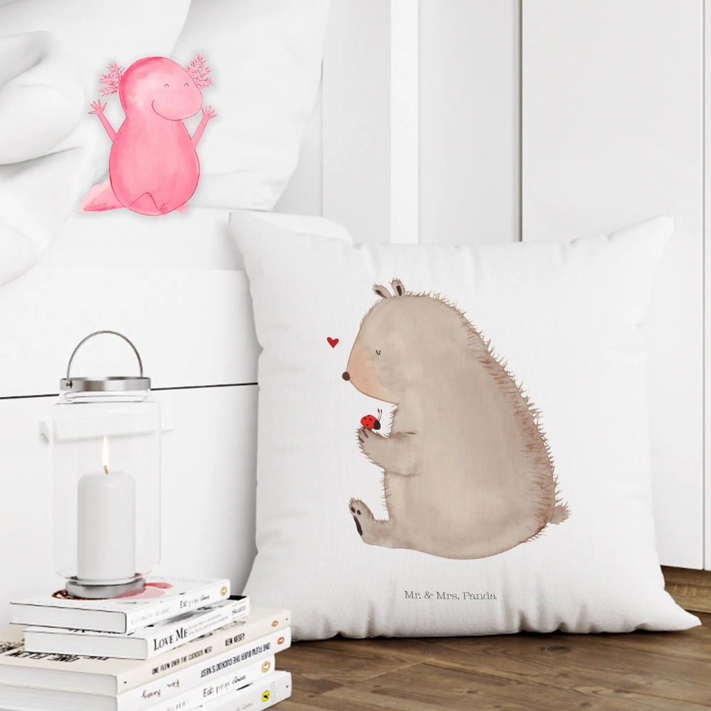 40x40 poduszka niedźwiedź biedronka Niedźwiedź, Miś, Pluszowy miś