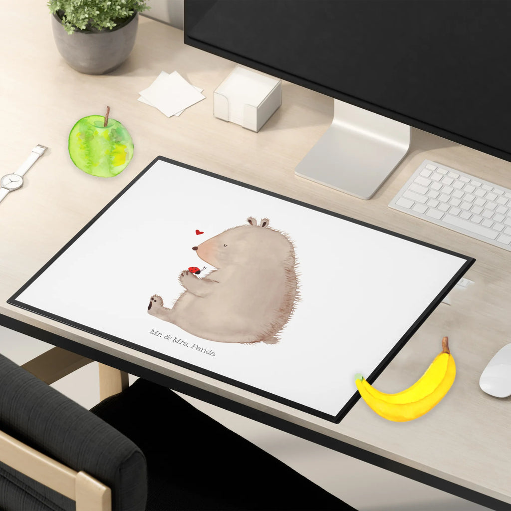 Schreibtischunterlage Bär Marienkäfer Schreibunterlage, Schreibtischunterlage Groß, Büroartikel, Schreibtischauflage, Schreibwaren, Bürobedarf, Schreibtisch Unterlagen, Bär, Teddy, Teddybär, Das Leben ist schön, Marienkäfer, Freiheit, Liebe, Motivation