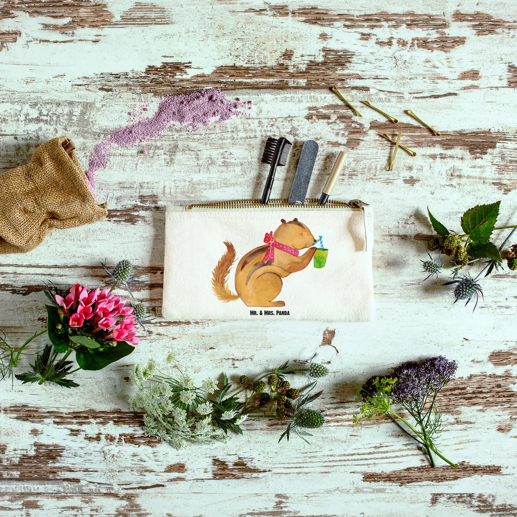 Make-up bag Squirrel smoothies Schminkbeutel, Kulturtasche, toiletry bag, pinsel tasche, utensilientasche, beauty tasche, Mäppchen, beauty case, Federmappe, Kulturbeutel, Waschbeutel, aufbewahrungstasche, aufbewahrungsbeutel, Schlampermäppchen, Etui, Kosmetiktasche, kosmetiktäschchen, Schminktasche, Schminktäschchen, Waschtasche, pencil case, Stiftemäppchen, Kosmetikbeutel, Tiermotive, Tiere, Lustige Sprüche, Gute Laune, Diät, Green Smoothies, Eichhörnchen, Abnehmen, Streifenhörnchen