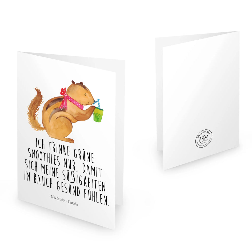 Kartka okolicznościowa wiewiórka Smoothie Ansichtskarten, Klappkarte, Grußkarte, Glückwunschkarte, Karte, Einladungskarte, Geburtstagskarte, Hochzeitskarte, Tiermotive, Gute Laune, lustige Sprüche, Tiere, Green Smoothies, Abnehmen, Diät, Eichhörnchen, Streifenhörnchen