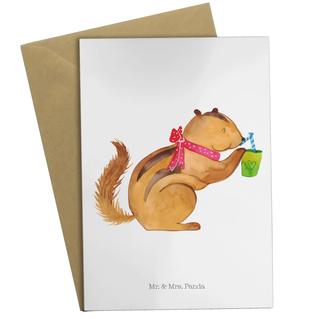 Kartka okolicznościowa wiewiórka Smoothie Ansichtskarten, Klappkarte, Grußkarte, Glückwunschkarte, Karte, Einladungskarte, Geburtstagskarte, Hochzeitskarte, Tiermotive, Gute Laune, lustige Sprüche, Tiere, Green Smoothies, Abnehmen, Diät, Eichhörnchen, Streifenhörnchen