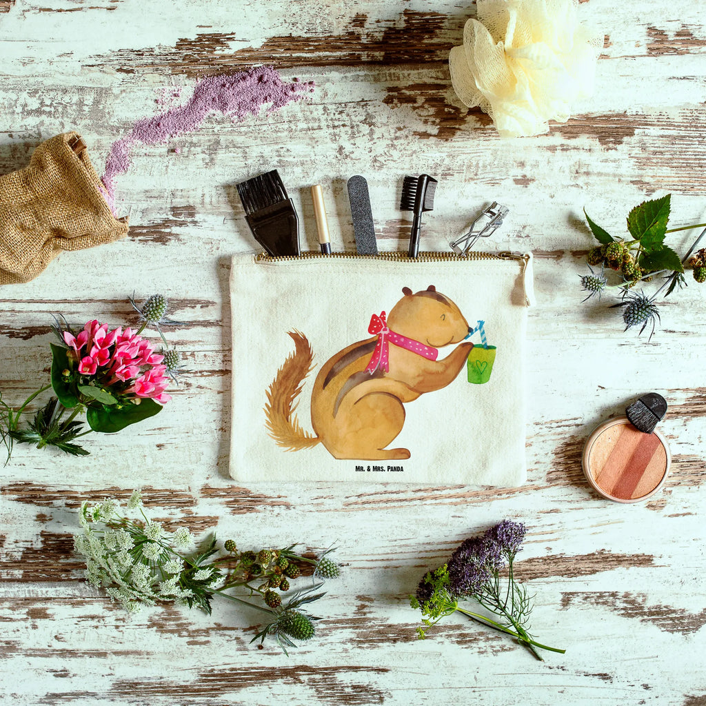 Make-up bag Squirrel smoothies Schminkbeutel, Kulturtasche, toiletry bag, pinsel tasche, utensilientasche, beauty tasche, Mäppchen, beauty case, Federmappe, Kulturbeutel, Waschbeutel, aufbewahrungstasche, aufbewahrungsbeutel, Schlampermäppchen, Etui, Kosmetiktasche, kosmetiktäschchen, Schminktasche, Schminktäschchen, Waschtasche, pencil case, Stiftemäppchen, Kosmetikbeutel, Tiermotive, Tiere, Lustige Sprüche, Gute Laune, Diät, Green Smoothies, Eichhörnchen, Abnehmen, Streifenhörnchen