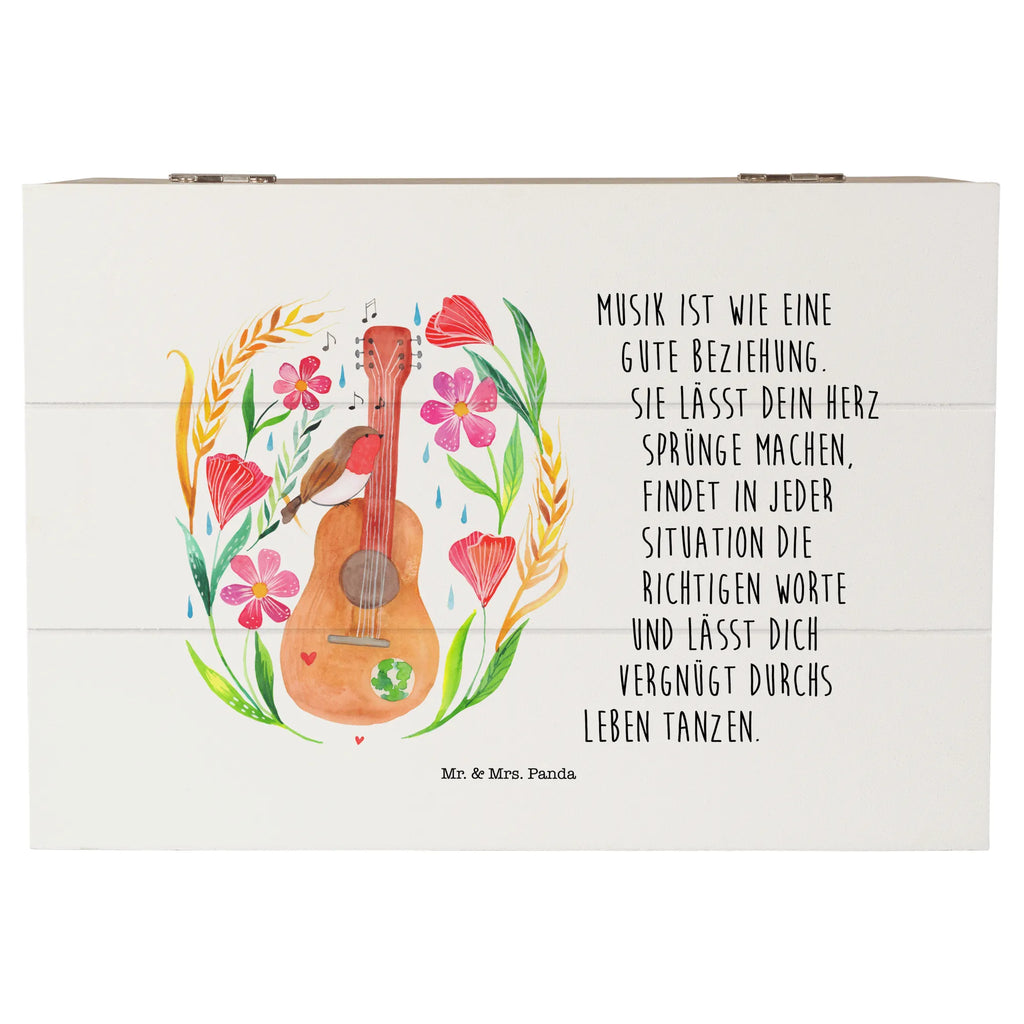 Holzkiste Rotkehlchen Gitarre Erinnerungskiste, Kiste, Geschenkdose, Schatzkiste, Geschenkbox, Truhe, XXL, Holzkiste, Dekokiste, Aufbewahrungsbox, Schatulle, Erinnerungsbox, Blumen Deko, Frühlings Deko, Sommer Deko, Dekoration, positive Botschaft, Naturliebhaber, Outdoor, Natur, Abenteuer, Songs, Musiker, Gitarre, Sänger, Lebensgefühl, Musik, Sängerin