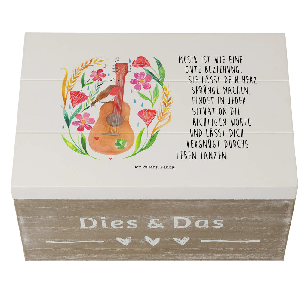 Holzkiste Rotkehlchen Gitarre Erinnerungskiste, Kiste, Geschenkdose, Schatzkiste, Geschenkbox, Truhe, XXL, Holzkiste, Dekokiste, Aufbewahrungsbox, Schatulle, Erinnerungsbox, Blumen Deko, Frühlings Deko, Sommer Deko, Dekoration, positive Botschaft, Naturliebhaber, Outdoor, Natur, Abenteuer, Songs, Musiker, Gitarre, Sänger, Lebensgefühl, Musik, Sängerin
