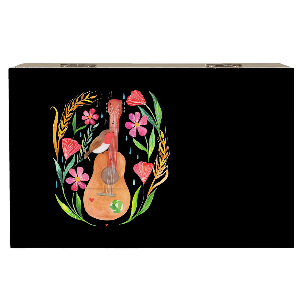 Holzkiste Rotkehlchen Gitarre Erinnerungskiste, Kiste, Geschenkdose, Schatzkiste, Geschenkbox, Truhe, XXL, Holzkiste, Dekokiste, Aufbewahrungsbox, Schatulle, Erinnerungsbox, Blumen Deko, Frühlings Deko, Sommer Deko, Dekoration, positive Botschaft, Naturliebhaber, Outdoor, Natur, Abenteuer, Songs, Musiker, Gitarre, Sänger, Lebensgefühl, Musik, Sängerin
