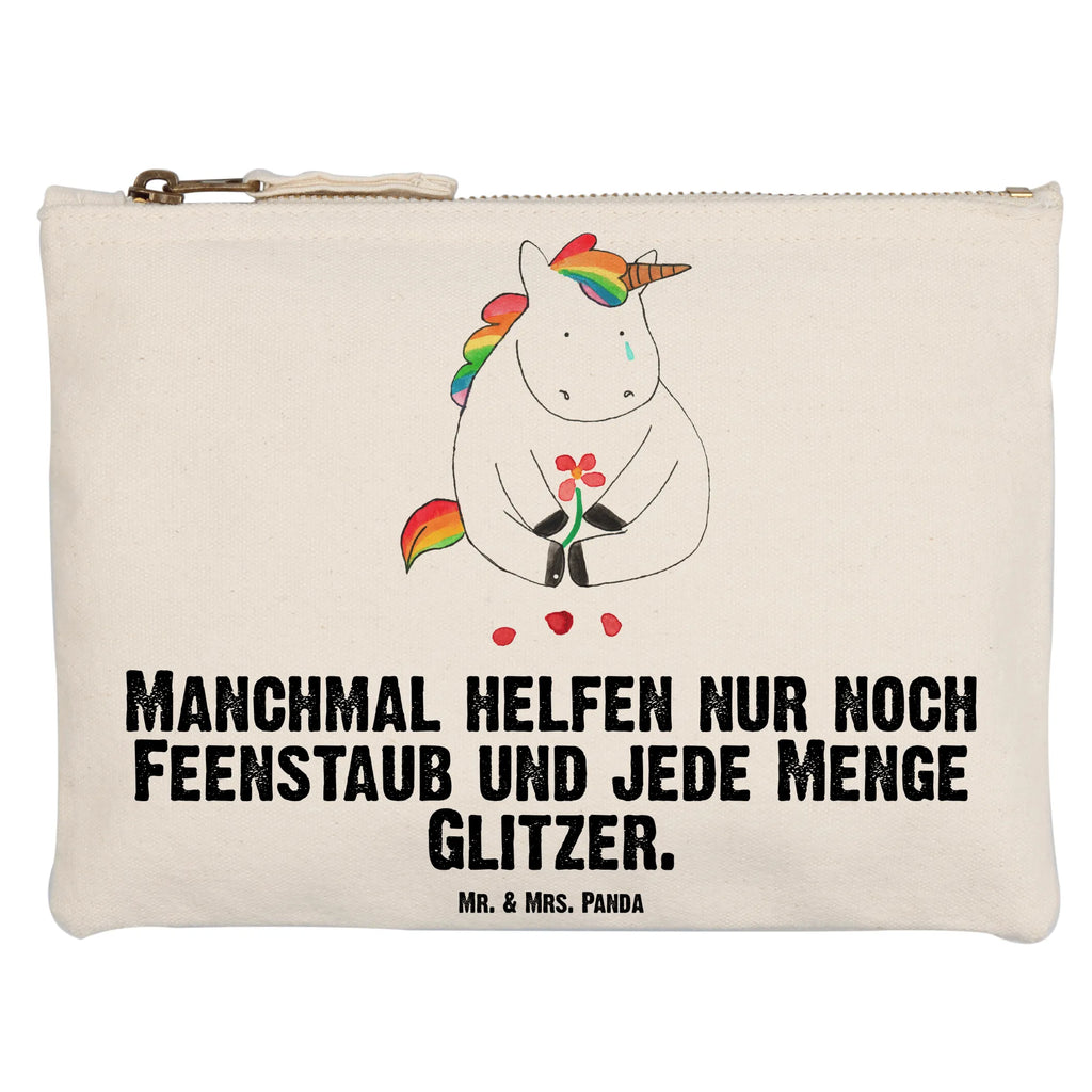 torebka na makijaż Jednorożec Smutny Stiftemäppchen, pinsel tasche, Kosmetiktasche, toiletry bag, Schminkbeutel, Mäppchen, Schminktasche, Etui, Schlampermäppchen, Kosmetikbeutel, Federmappe, Schminktäschchen, aufbewahrungstasche, pencil case, Kulturbeutel, utensilientasche, beauty case, Waschbeutel, kosmetiktäschchen, aufbewahrungsbeutel, beauty tasche, Waschtasche, Kulturtasche, Einhörner, Unicorn, Einhorn, Einhorn Deko, Grußkarte, Trösten. Freundschaft, Trauer, Freunde, Liebe, Blume, Glitzer