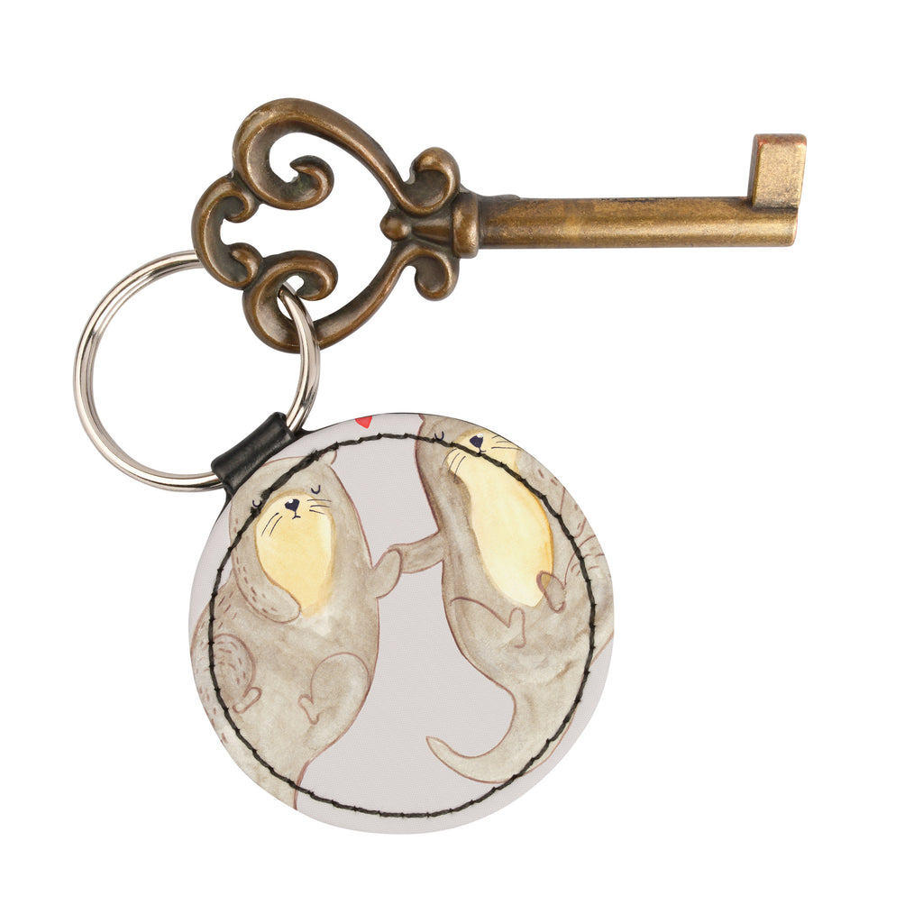 Round key ring otter Bunch of flowers lucky charm, pendant, bag pendant, keychain, key ring, otter, marten, sea otter, European otter, water mammal, aquatic animal, baby otter, predator, water, otter gifts, animal lover, gift ideas for animal lovers, animal, mammal, water animal, gifts for people in love, Otter Sea Otter Lake Otter