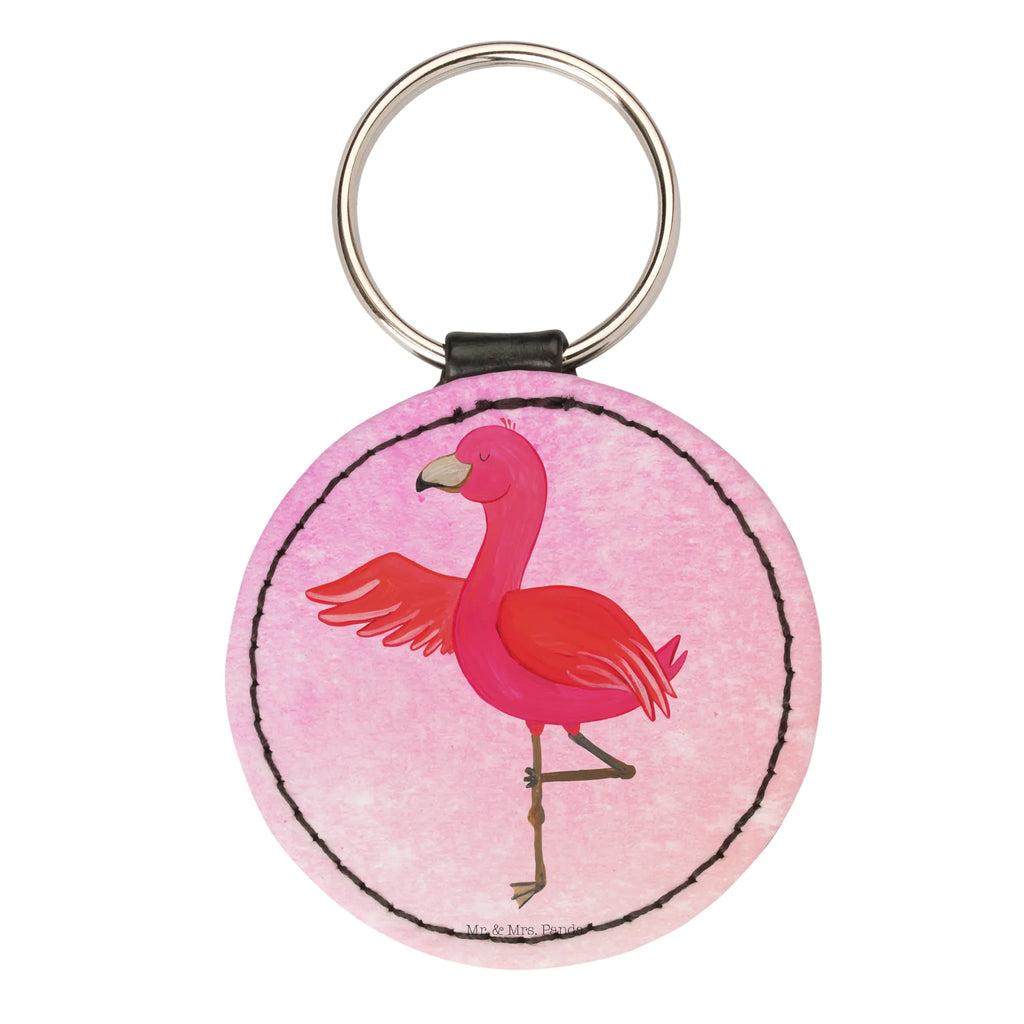 Rund Schlüsselanhänger Flamingo Yoga Schlüsselaccessoire, mini schlüsselanhänger, Schlüsselanhänger, Taschenanhänger, schlüsselbund anhänger, Flamingo, Yoga-Übung, Namaste, Achtsamkeit, Entspannung, Ärger, Tiefenentspannung, Aufregen, Vogel, Yoga