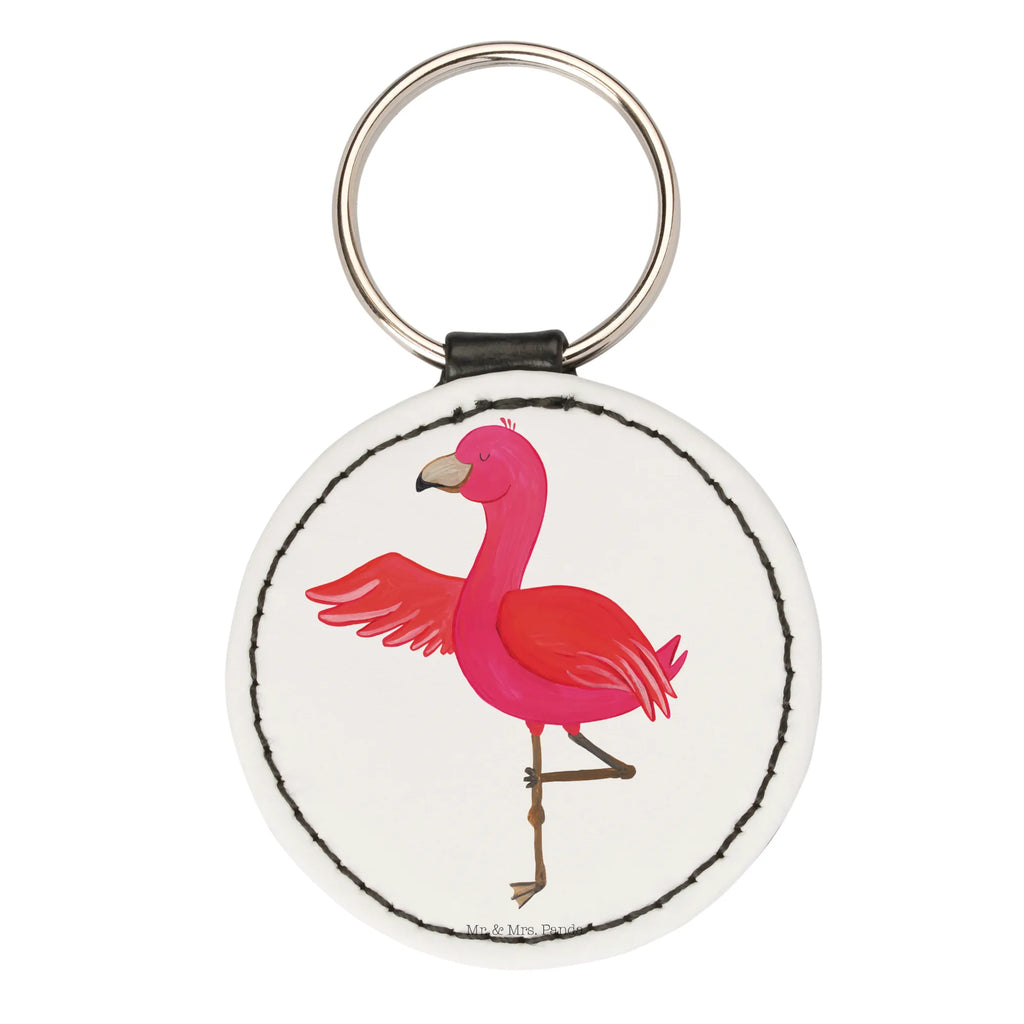 Rund Schlüsselanhänger Flamingo Yoga Schlüsselaccessoire, mini schlüsselanhänger, Schlüsselanhänger, Taschenanhänger, schlüsselbund anhänger, Flamingo, Yoga-Übung, Namaste, Achtsamkeit, Entspannung, Ärger, Tiefenentspannung, Aufregen, Vogel, Yoga