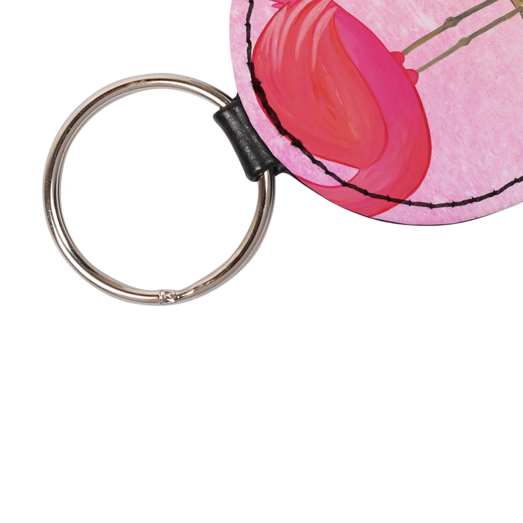 Rund Schlüsselanhänger Flamingo Yoga Schlüsselaccessoire, mini schlüsselanhänger, Schlüsselanhänger, Taschenanhänger, schlüsselbund anhänger, Flamingo, Yoga-Übung, Namaste, Achtsamkeit, Entspannung, Ärger, Tiefenentspannung, Aufregen, Vogel, Yoga