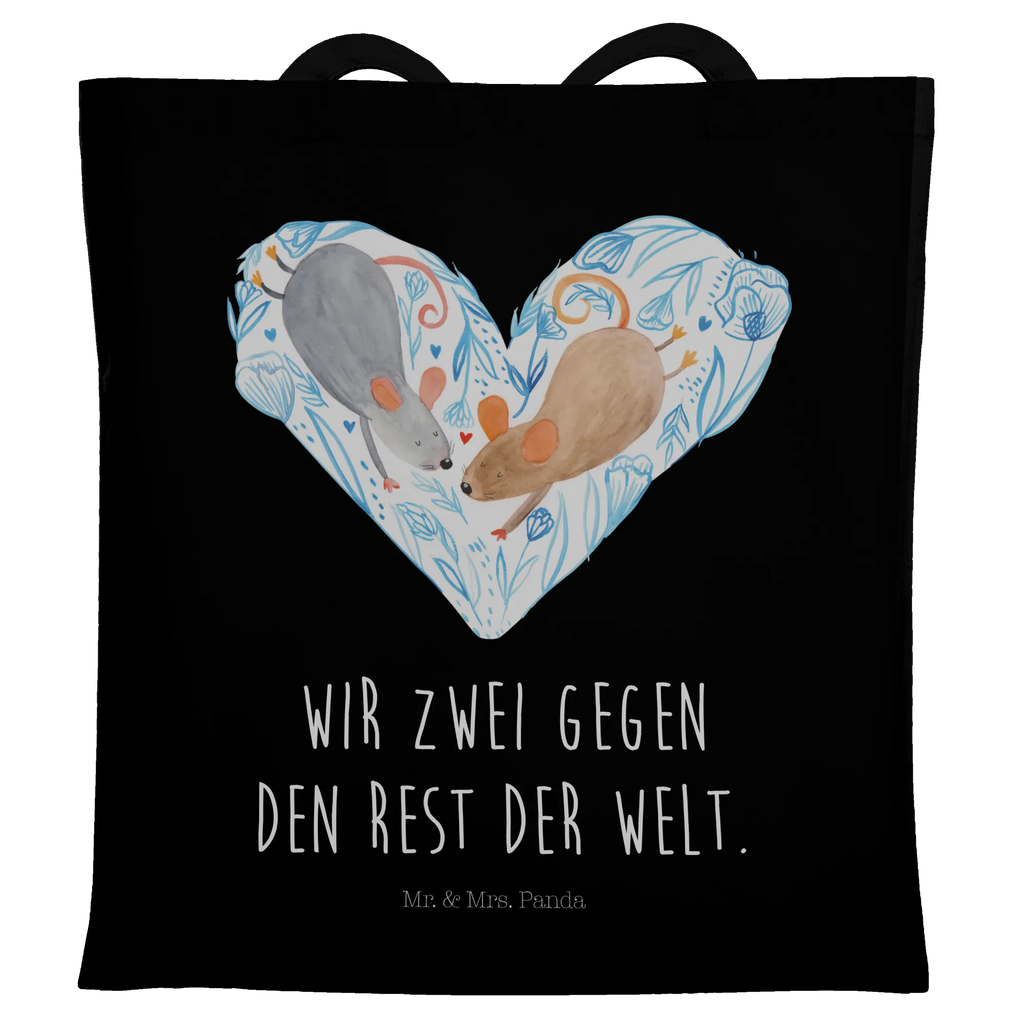 Tote bag Mice heart Strandtasche, Laptoptasche, Badetasche, Stofftasche, Jutetasche, Einkaufstasche, Shopper, Beutel, Tasche, Schultertasche, Einkaufstüte, Beuteltasche, Umhängetasche, Jutebeutel, Tragetasche, Stoffbeutel, Liebe, Partner, Freund, Freundin, Ehemann, Ehefrau, Heiraten, Verlobung, Heiratsantrag, Liebesgeschenk, Jahrestag, Hocheitstag, Hochzeit, Mäuse, Maus, Love, Geschenk für zwei, Lieblingsmensch, Liebesbotschaft, Gemeinsamkeit, Liebesbeweis