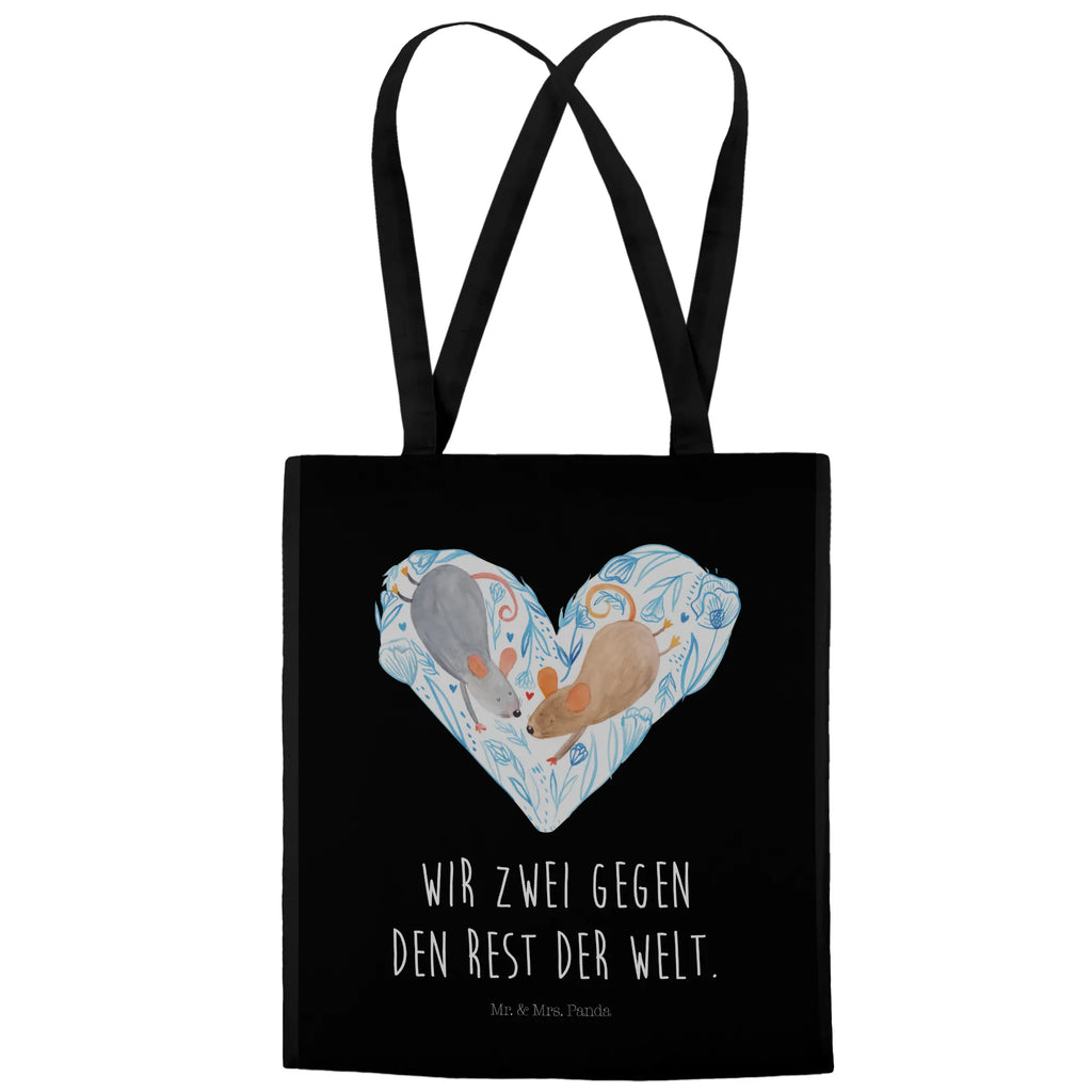 Tote bag Mice heart Strandtasche, Laptoptasche, Badetasche, Stofftasche, Jutetasche, Einkaufstasche, Shopper, Beutel, Tasche, Schultertasche, Einkaufstüte, Beuteltasche, Umhängetasche, Jutebeutel, Tragetasche, Stoffbeutel, Liebe, Partner, Freund, Freundin, Ehemann, Ehefrau, Heiraten, Verlobung, Heiratsantrag, Liebesgeschenk, Jahrestag, Hocheitstag, Hochzeit, Mäuse, Maus, Love, Geschenk für zwei, Lieblingsmensch, Liebesbotschaft, Gemeinsamkeit, Liebesbeweis
