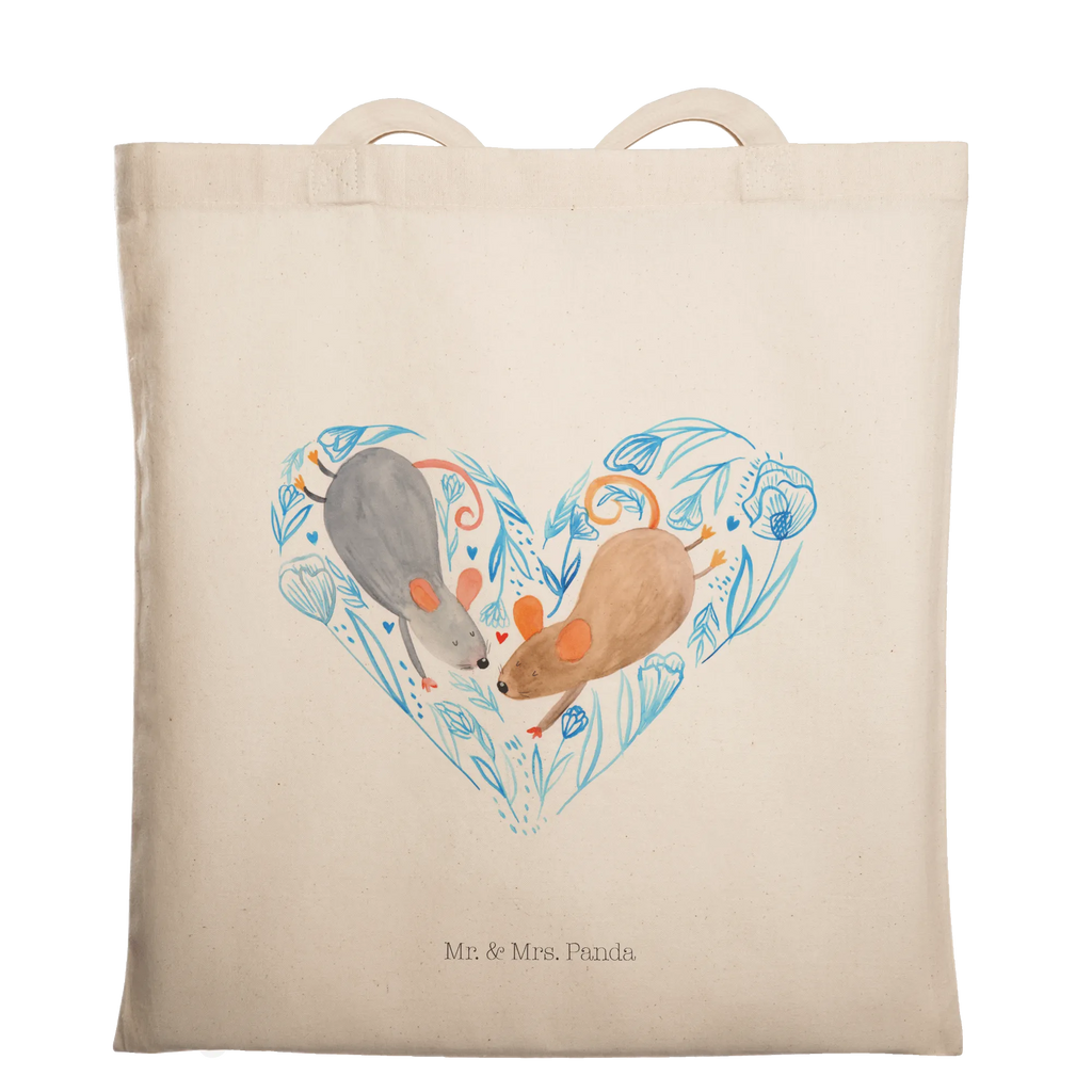 Tote bag Mice heart Strandtasche, Laptoptasche, Badetasche, Stofftasche, Jutetasche, Einkaufstasche, Shopper, Beutel, Tasche, Schultertasche, Einkaufstüte, Beuteltasche, Umhängetasche, Jutebeutel, Tragetasche, Stoffbeutel, Liebe, Partner, Freund, Freundin, Ehemann, Ehefrau, Heiraten, Verlobung, Heiratsantrag, Liebesgeschenk, Jahrestag, Hocheitstag, Hochzeit, Mäuse, Maus, Love, Geschenk für zwei, Lieblingsmensch, Liebesbotschaft, Gemeinsamkeit, Liebesbeweis