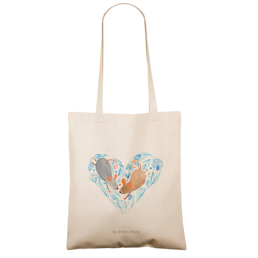 Tote bag Mice heart Strandtasche, Laptoptasche, Badetasche, Stofftasche, Jutetasche, Einkaufstasche, Shopper, Beutel, Tasche, Schultertasche, Einkaufstüte, Beuteltasche, Umhängetasche, Jutebeutel, Tragetasche, Stoffbeutel, Liebe, Partner, Freund, Freundin, Ehemann, Ehefrau, Heiraten, Verlobung, Heiratsantrag, Liebesgeschenk, Jahrestag, Hocheitstag, Hochzeit, Mäuse, Maus, Love, Geschenk für zwei, Lieblingsmensch, Liebesbotschaft, Gemeinsamkeit, Liebesbeweis