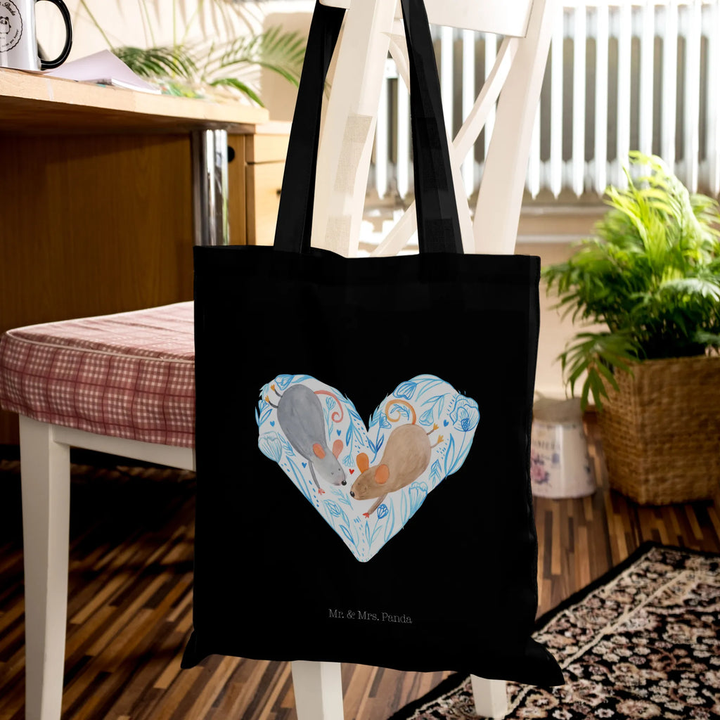 Tote bag Mice heart Strandtasche, Laptoptasche, Badetasche, Stofftasche, Jutetasche, Einkaufstasche, Shopper, Beutel, Tasche, Schultertasche, Einkaufstüte, Beuteltasche, Umhängetasche, Jutebeutel, Tragetasche, Stoffbeutel, Liebe, Partner, Freund, Freundin, Ehemann, Ehefrau, Heiraten, Verlobung, Heiratsantrag, Liebesgeschenk, Jahrestag, Hocheitstag, Hochzeit, Mäuse, Maus, Love, Geschenk für zwei, Lieblingsmensch, Liebesbotschaft, Gemeinsamkeit, Liebesbeweis