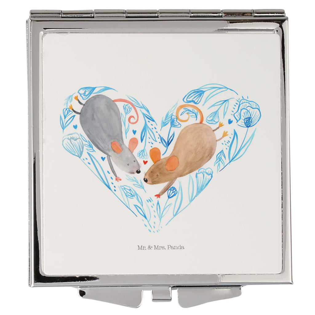 Handbag mirror Mice heart square, handbag, mirror, make up, silver, make-up mirror, Love, Loving, Two, Together, Marriage, Engagement, Proposal of marriage, Love gift, gift for her, gift for him, anniversary gift, anniversary, mice, togetherness, love, love gift, proof of love, wedding, love message, engagement, mouse, gift for two, favourite person