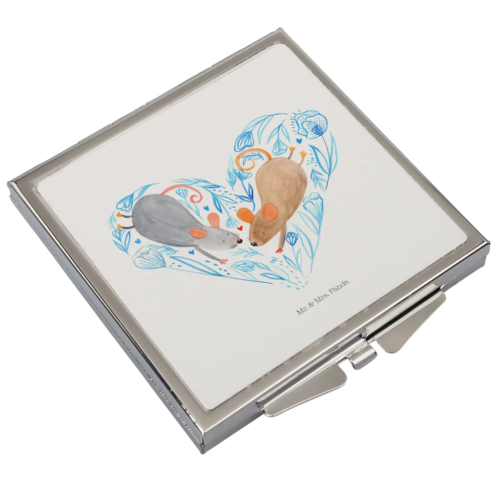 Handbag mirror Mice heart square, handbag, mirror, make up, silver, make-up mirror, Love, Loving, Two, Together, Marriage, Engagement, Proposal of marriage, Love gift, gift for her, gift for him, anniversary gift, anniversary, mice, togetherness, love, love gift, proof of love, wedding, love message, engagement, mouse, gift for two, favourite person