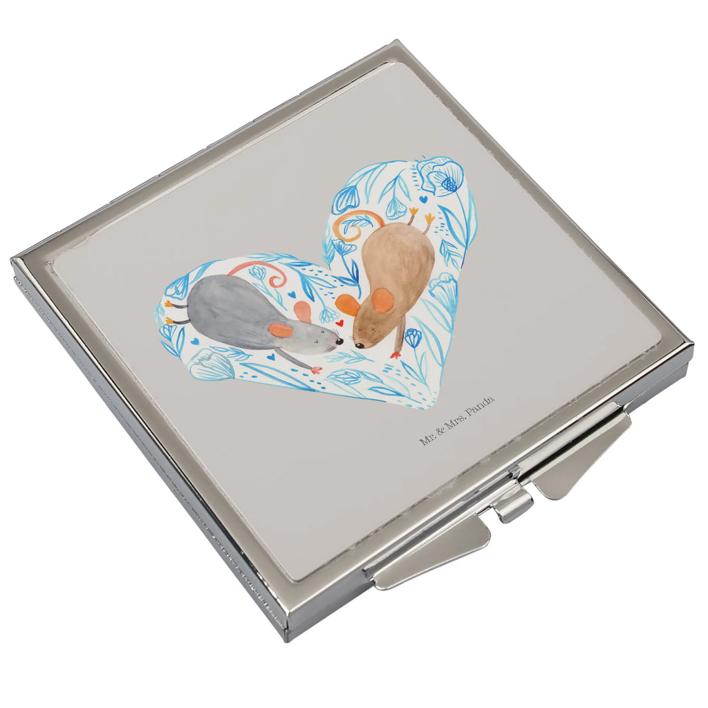 Handbag mirror Mice heart square, handbag, mirror, make up, silver, make-up mirror, Love, Loving, Two, Together, Marriage, Engagement, Proposal of marriage, Love gift, gift for her, gift for him, anniversary gift, anniversary, mice, togetherness, love, love gift, proof of love, wedding, love message, engagement, mouse, gift for two, favourite person