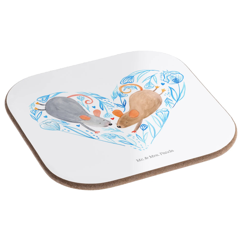 Square coaster Mice heart glass coasters, presents, breakfast, party, gift, Coasters, gifts, Love, Loving, Two, Together, Marriage, Engagement, Proposal of marriage, Love gift, gift for her, gift for him, anniversary gift, proof of love, togetherness, love message, anniversary, love, mouse, mice, engagement, wedding, favourite person, love gift, gift for two