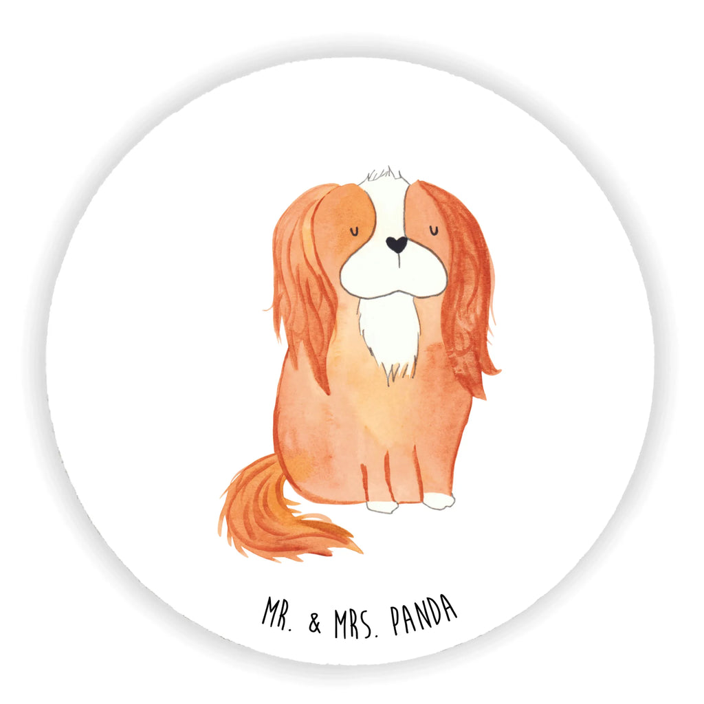 Okrągły magnes pies Cavalier King Charles Spaniel Pies, motyw psa, zwierzę domowe, rasa psa, miłośnik zwierząt, właściciel psa, powiedzenia