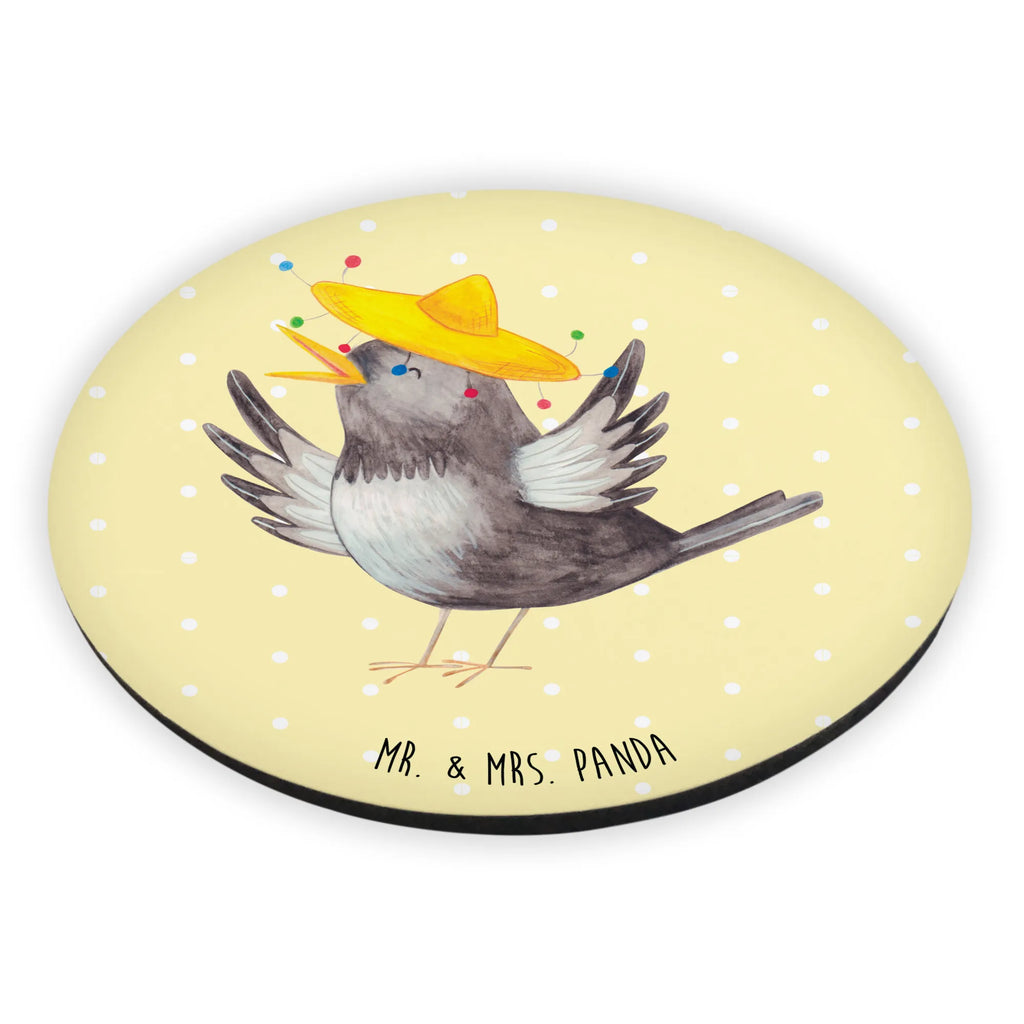Rund Magnet Rabe Sombrero kühlschrankmagnete, Kühlschrankmagnet, rundmagnet, magnete, Lustige Sprüche, Tiere, Tiermotive, Gute Laune, Motivation, Vogel, glücklich sein, Elster, Rabe, Glück Spruch, Vögel, Fröhlich sein, Spruch Positiv, Froh