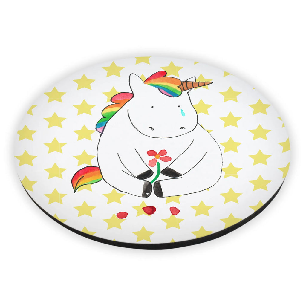Round magnet unicorn Sad Motivmagnete, Notiz Magnet, Dekomagnet, Kühlschrank Dekoration, Pinnwandmagnet, Whiteboard Magnet, Kühlschrankmagnet, Souvenir Magnet, Einhorn, Einhörner, Einhorn Deko, Unicorn, Freunde, Trauer, Grußkarte, Glitzer, Blume, Liebe, Trösten. Freundschaft