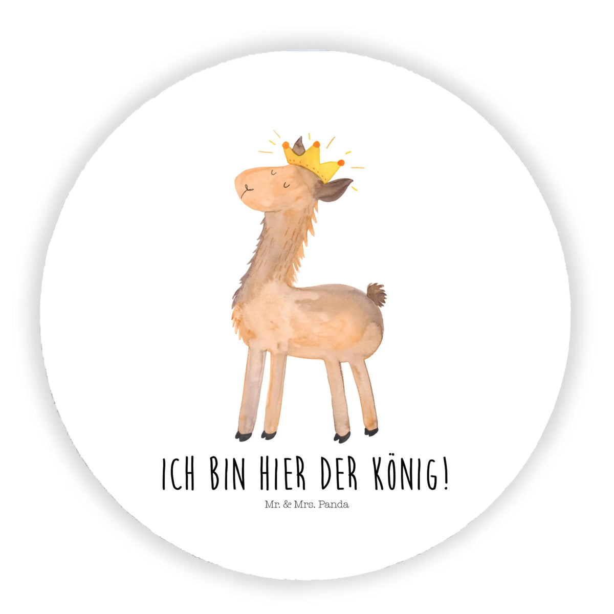 Round magnet lama king Llama, alpaca, trendy animal, supervisor, office colleague, high school graduation, king, girlfriend, mum, colleague