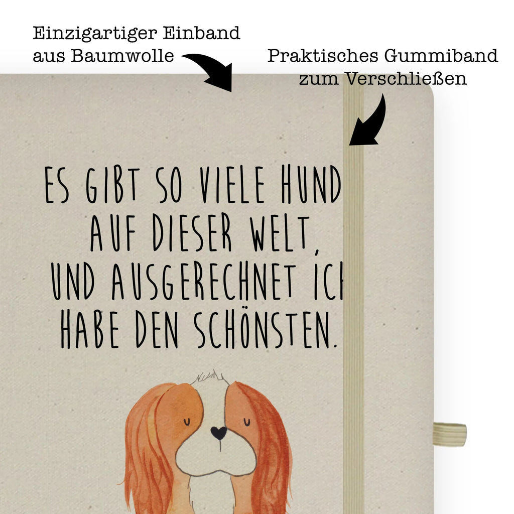 Cotton notebook Dog Cavalier King Charles Spaniel writing book, entry book, notepad, sketchbook, notes, diary, journal, notebook, address book, dog, mutt, hound, woof, dog mama, dog breed, love dogs, love for dogs, dog decorative items, bag with dog print, funny gifts for dog owners, what do you give a dog lover, Christmas gifts for dogs, gifts for dogs, dog sayings, Spaniel, Cavalier King Charles Spaniel, Sayings, most beautiful dog, Dog, Cocker Spaniel