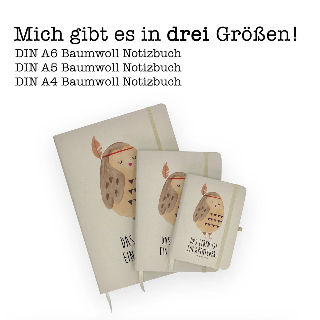 Bawełniany notatnik DIN A4 sowa Ozdoba z piór Sowa