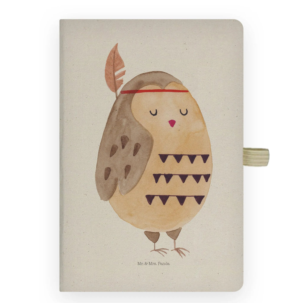 Bawełniany notatnik DIN A4 sowa Ozdoba z piór Sowa