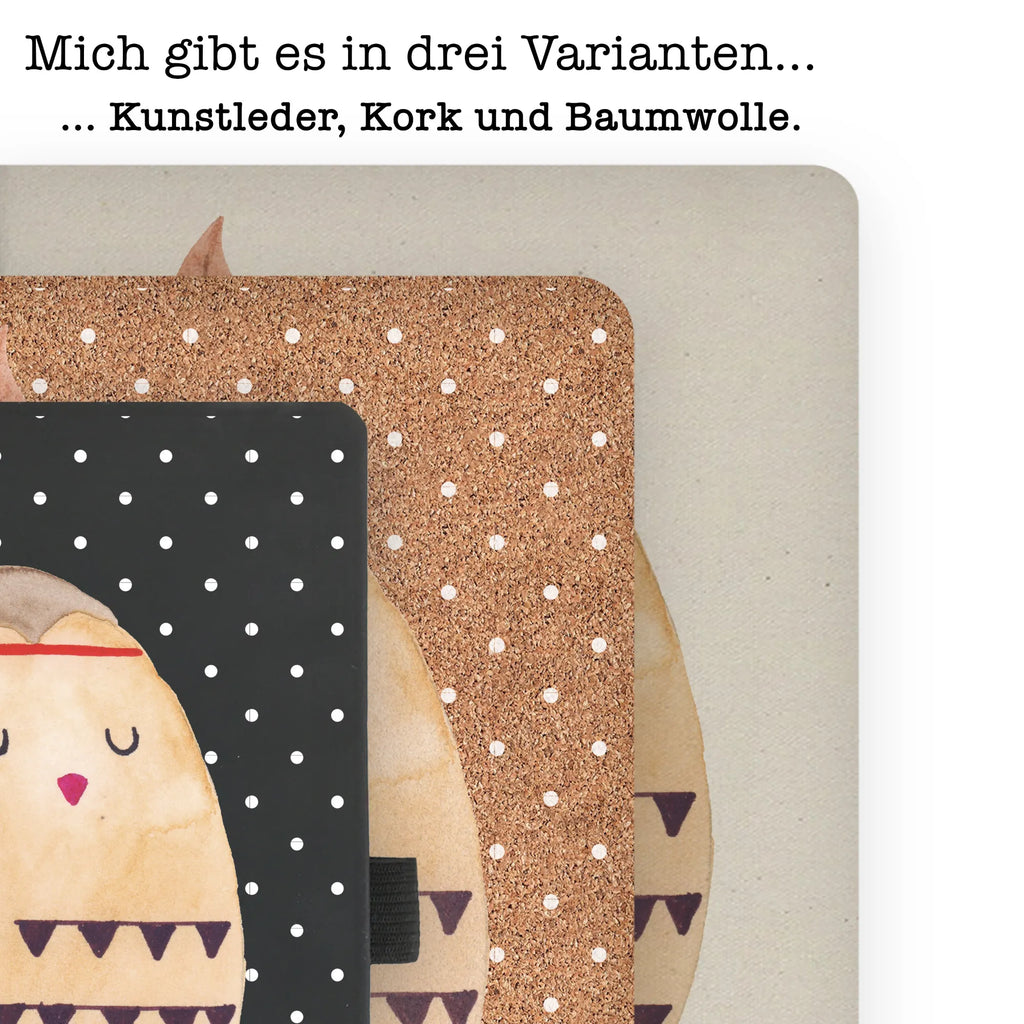 Bawełniany notatnik DIN A4 sowa Ozdoba z piór Sowa