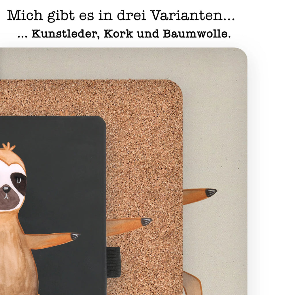 Cotton notebook sloth yoga notepad, sketchbook, entry book, notebook, notes, address book, diary, journal, writing book, Sloth, sloth, trend animal, namaste, lazy, favorite animal, warrior, yoga, yoga exercises