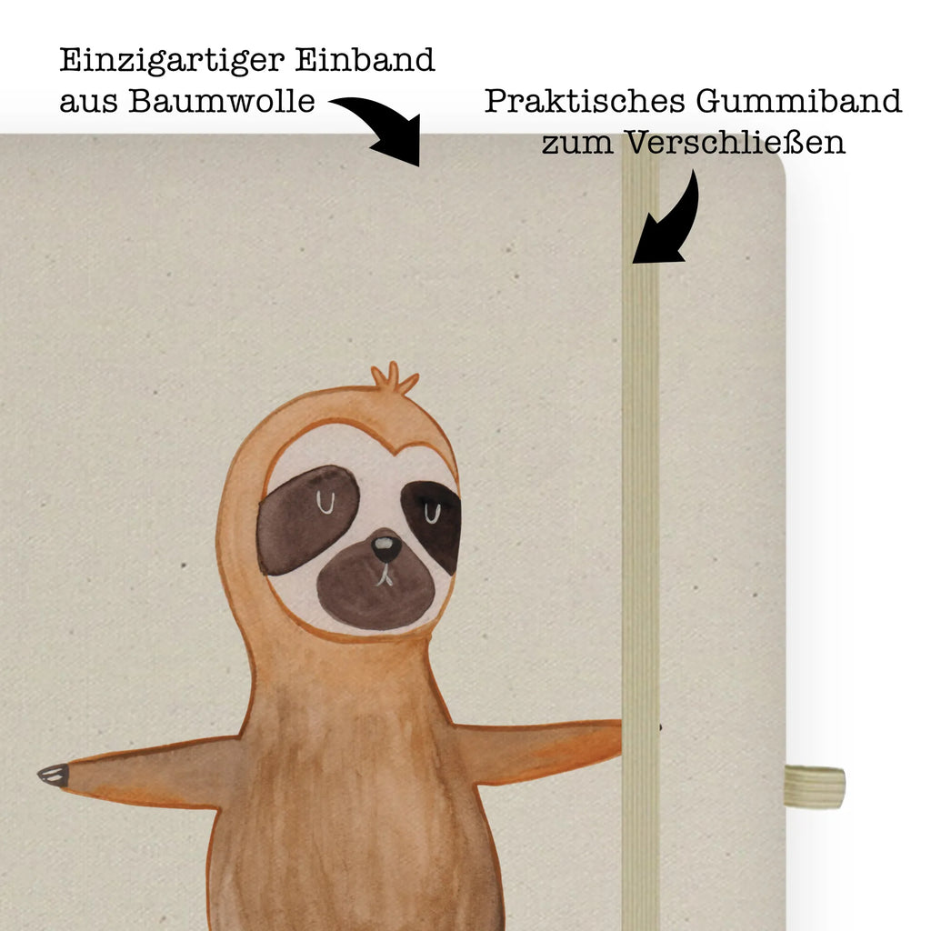 Cotton notebook sloth yoga notepad, sketchbook, entry book, notebook, notes, address book, diary, journal, writing book, Sloth, sloth, trend animal, namaste, lazy, favorite animal, warrior, yoga, yoga exercises