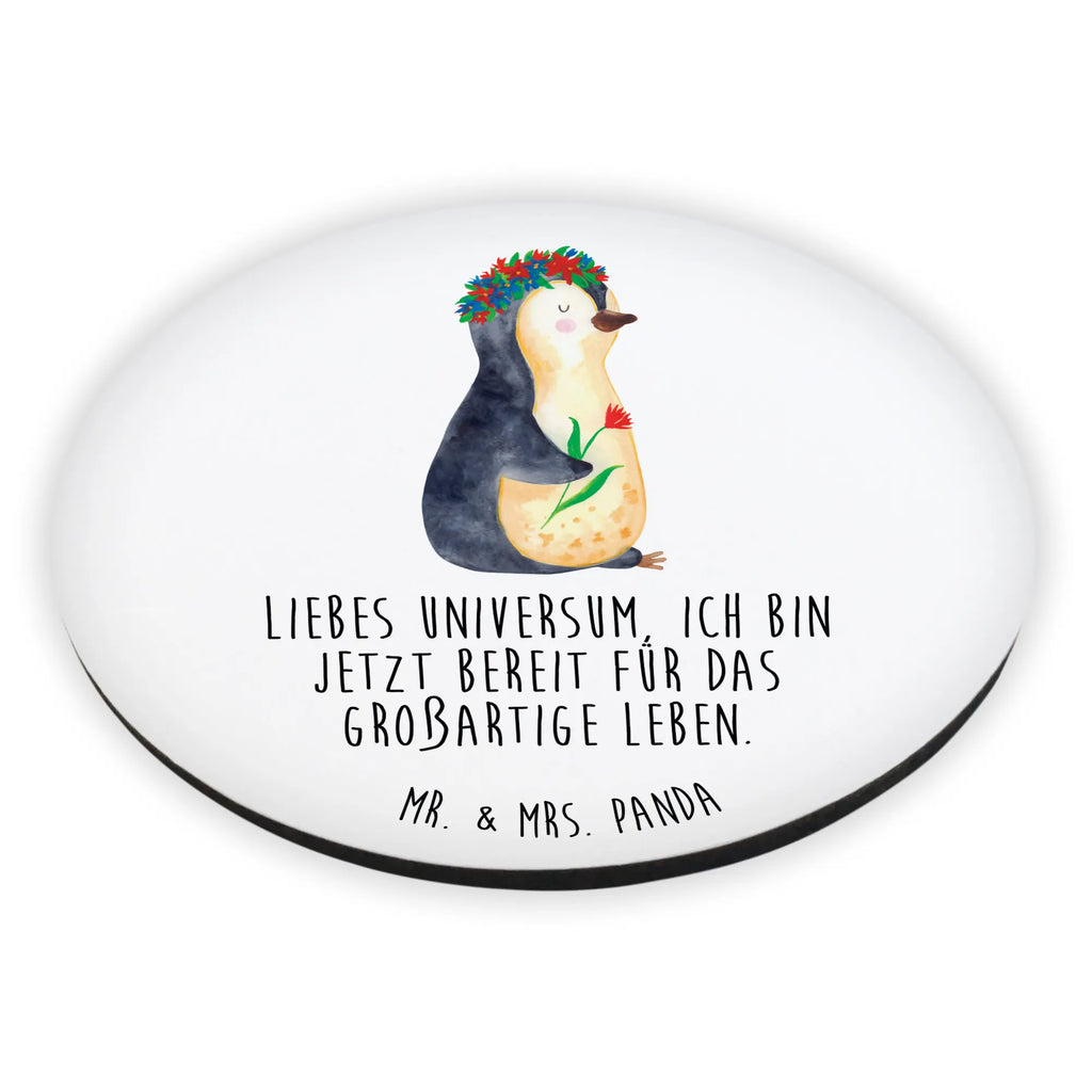 Rund Magnet Pinguin Blumenkranz rundmagnet, kühlschrankmagnete, magnete, Kühlschrankmagnet, Pinguin, Geschenkidee, Ziele, Liebeskummer, Motivation, Blumenkranz, Lebensziele, Pinguine, Universum, Wünsche, Leben, Lebenslust