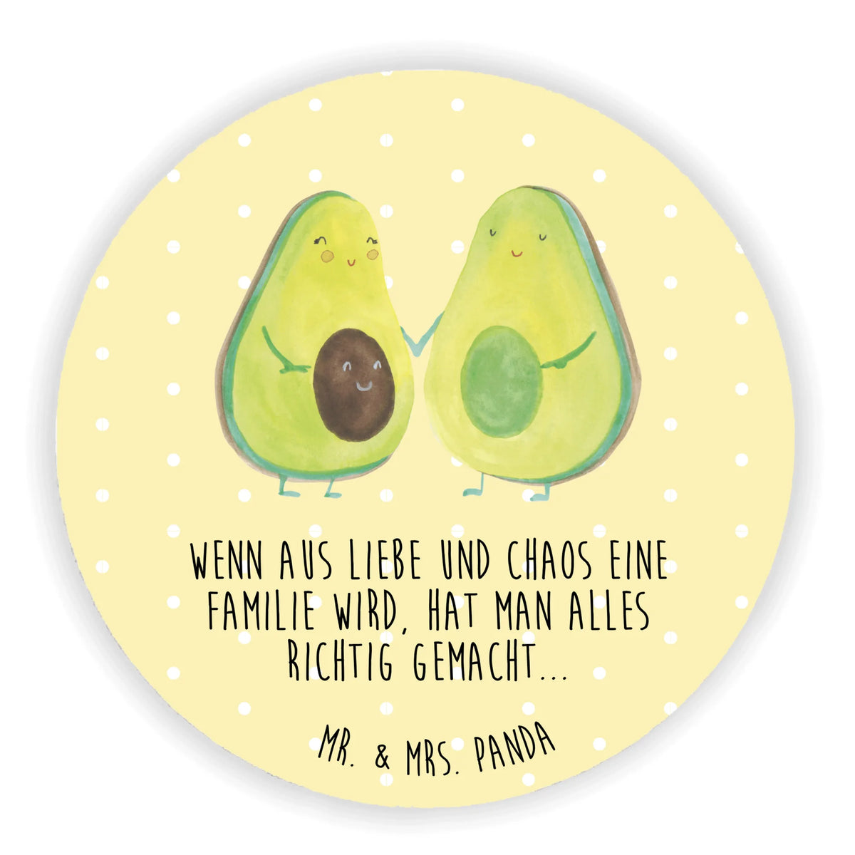 Rund Magnet Avocado Pärchen