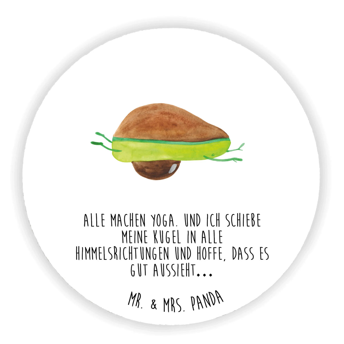 Okrągły magnes Awokado joga