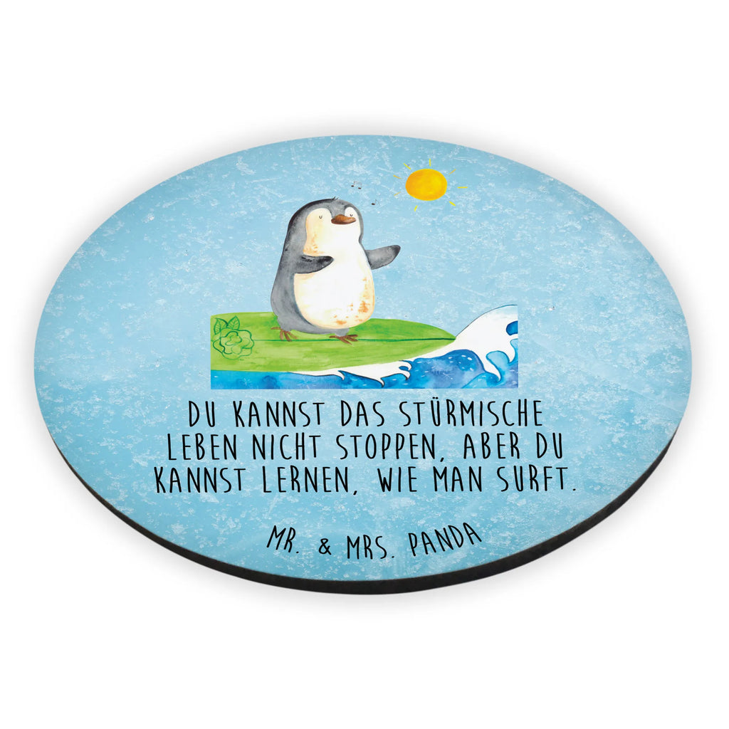 Rund Magnet Pinguin Surfer kühlschrankmagnete, magnete, rundmagnet, Kühlschrankmagnet, Pinguin, Wellen Reiten, Surfer, Wellen, Pinguine, Surfen, Hawaii, Portugal, Urlaub