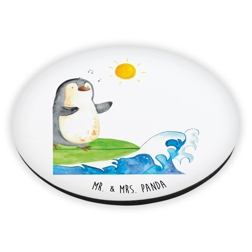 Rund Magnet Pinguin Surfer kühlschrankmagnete, magnete, rundmagnet, Kühlschrankmagnet, Pinguin, Wellen Reiten, Surfer, Wellen, Pinguine, Surfen, Hawaii, Portugal, Urlaub