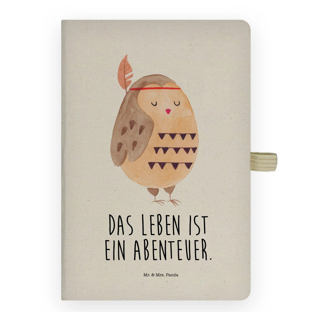 Bawełniany notatnik DIN A4 sowa Ozdoba z piór Sowa