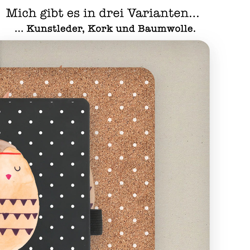 Bawełniany notatnik DIN A4 sowa Ozdoba z piór Sowa