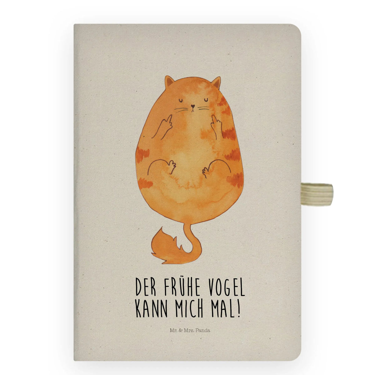 Cotton notebook Cat Early riser animal lover, cat stuff, fan merchandise, funny cat gifts, cat motto, cat sayings, funny cats, cat owner, gift for cat lover, cat decoration, cat fancier, cat lover, cat fan, cat image, love cats, mama cat, housecat, kitten, meow, kitty, tomcat, The early bird can kiss my ass, morning grumbler, early riser, pussy