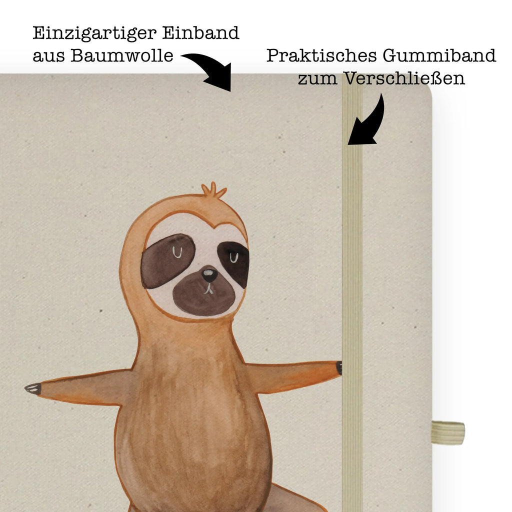 Cotton notebook sloth yoga notepad, sketchbook, entry book, notebook, notes, address book, diary, journal, writing book, Sloth, sloth, trend animal, namaste, lazy, favorite animal, warrior, yoga, yoga exercises