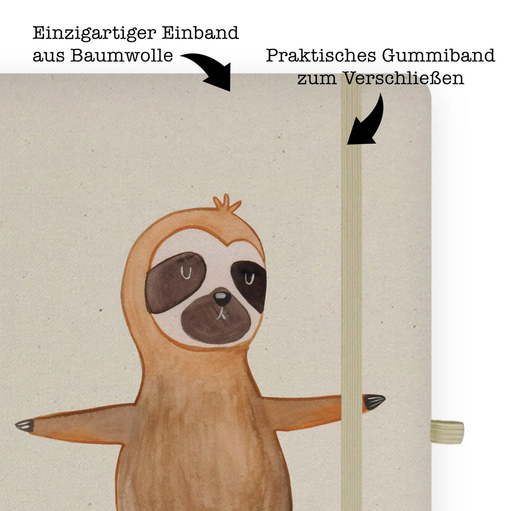 Cotton notebook sloth yoga notepad, sketchbook, entry book, notebook, notes, address book, diary, journal, writing book, Sloth, sloth, trend animal, namaste, lazy, favorite animal, warrior, yoga, yoga exercises